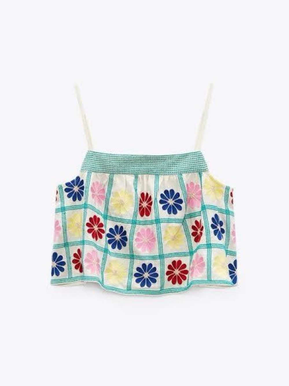 Zara Multi-Color Floral Crochet Camisole